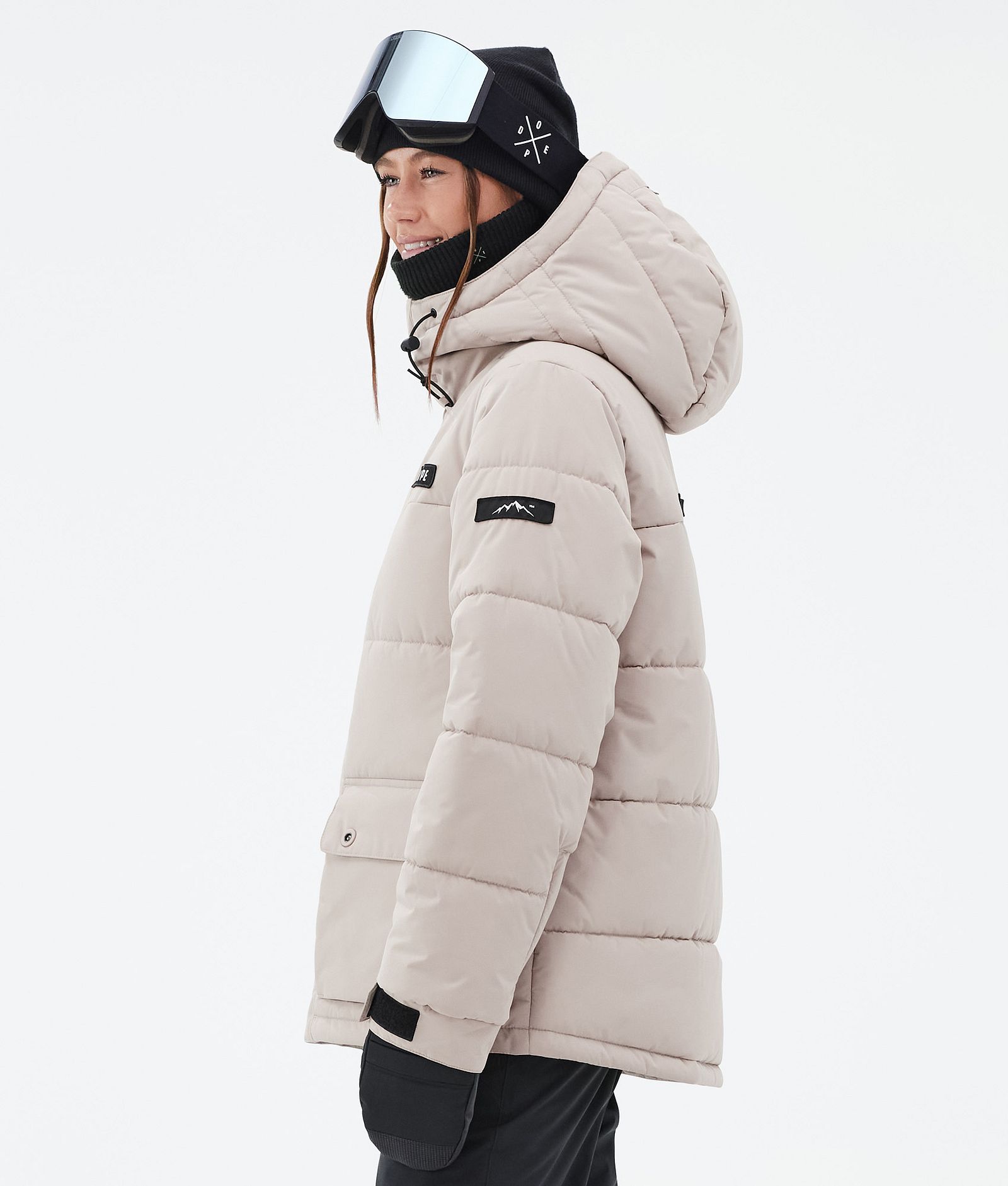 Puffer W Full Zip Giacca Snowboard Donna Sand, Immagine 5 di 9