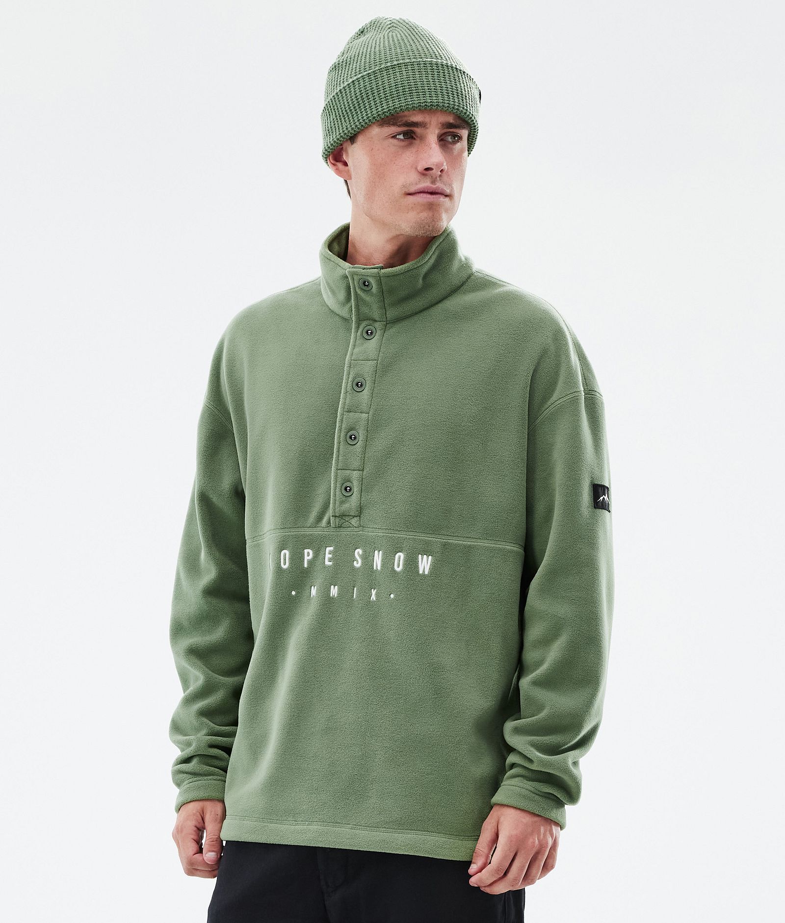 Comfy Fleece Sweater Men Moss Green, Image 1 of 6