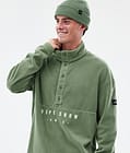 Comfy Fleece Sweater Men Moss Green, Image 2 of 6