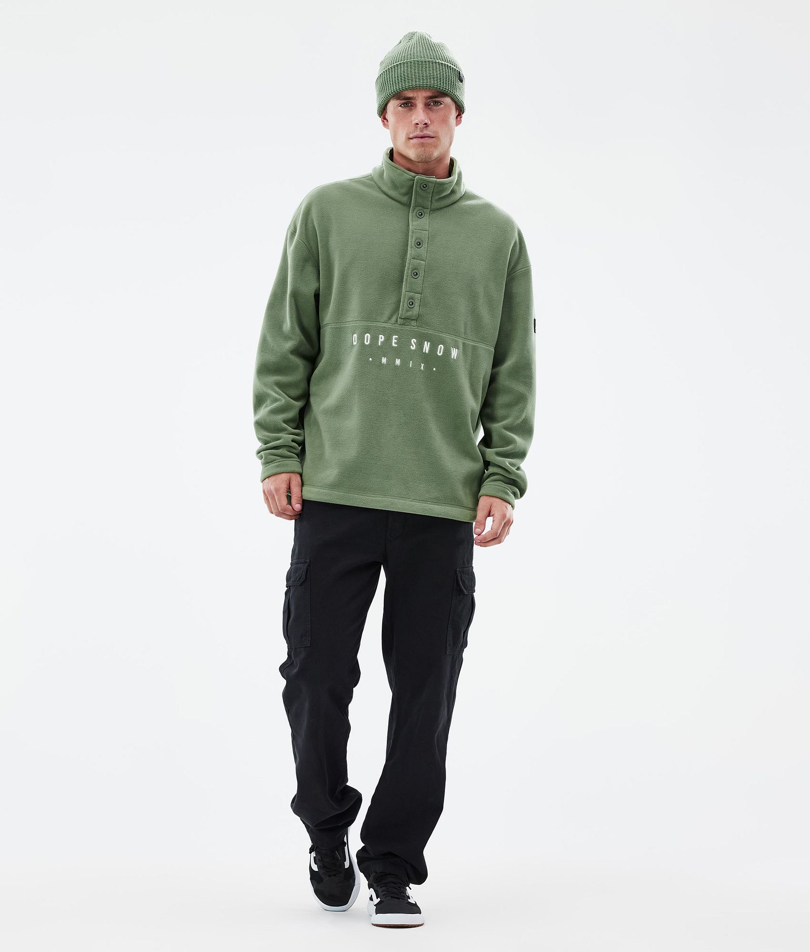 Comfy Fleece Sweater Men Moss Green, Image 3 of 6