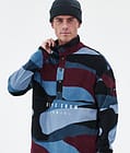 Comfy Fleece Sweater Men Shards Burgundy Blue, Image 2 of 6