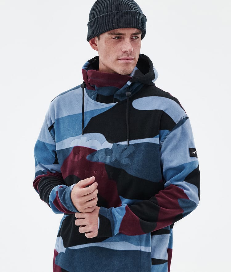 Cozy II Fleece Hoodie Men Shards Burgundy Blue, Image 2 of 7