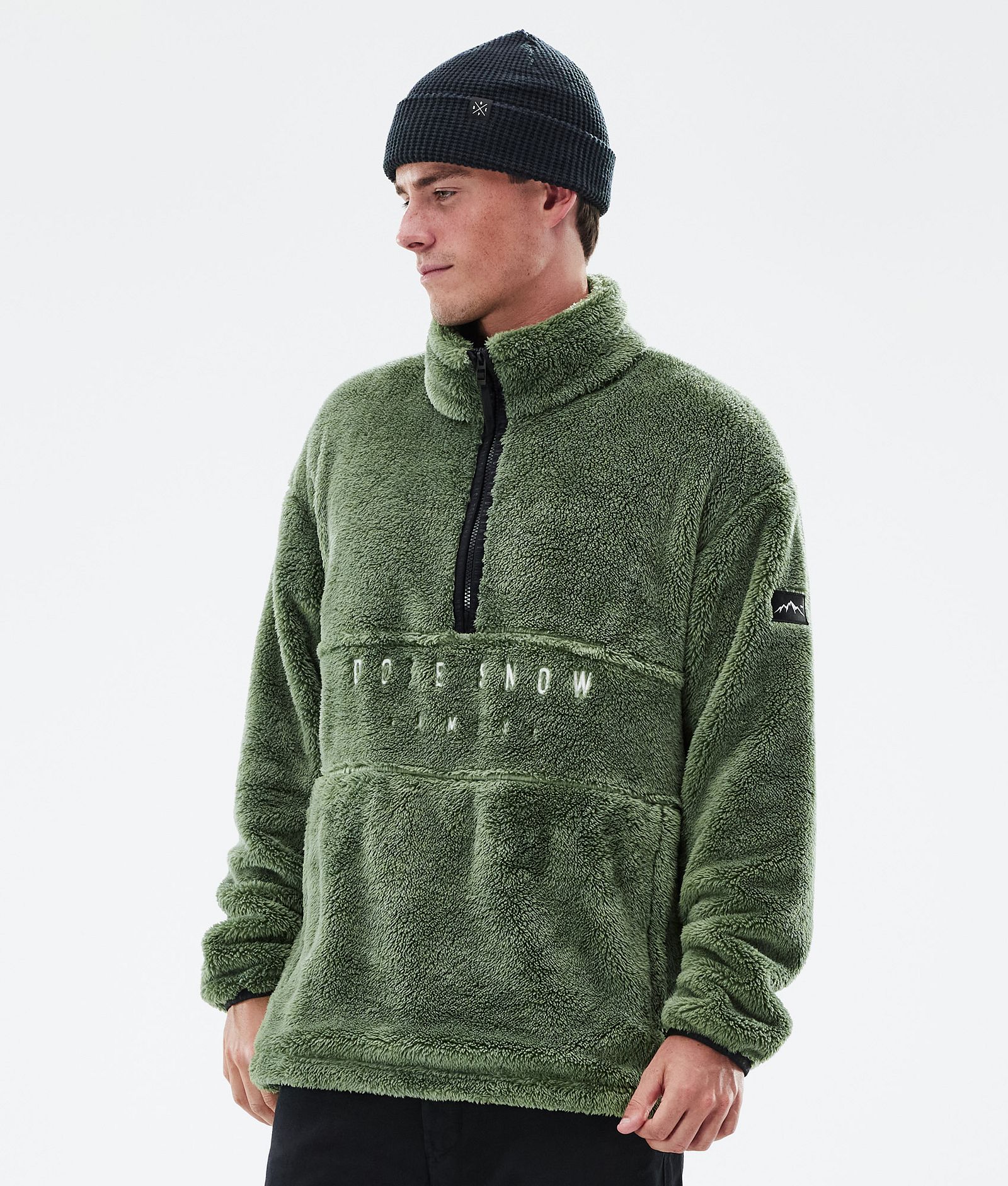 Pile Fleece Sweater Men Moss Green, Image 1 of 7