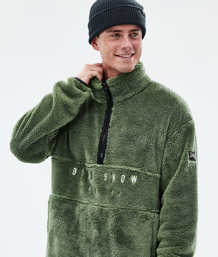 Pile Fleece Sweater Men Moss Green, Image 2 of 7