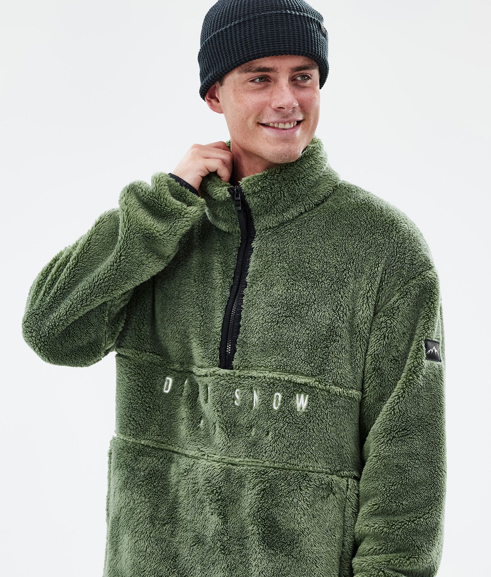 Pile Fleecepullover Herren Moss Green, Bild 2 von 7