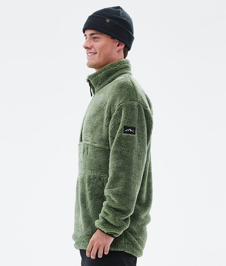 Pile Fleece Sweater Men Moss Green, Image 5 of 7