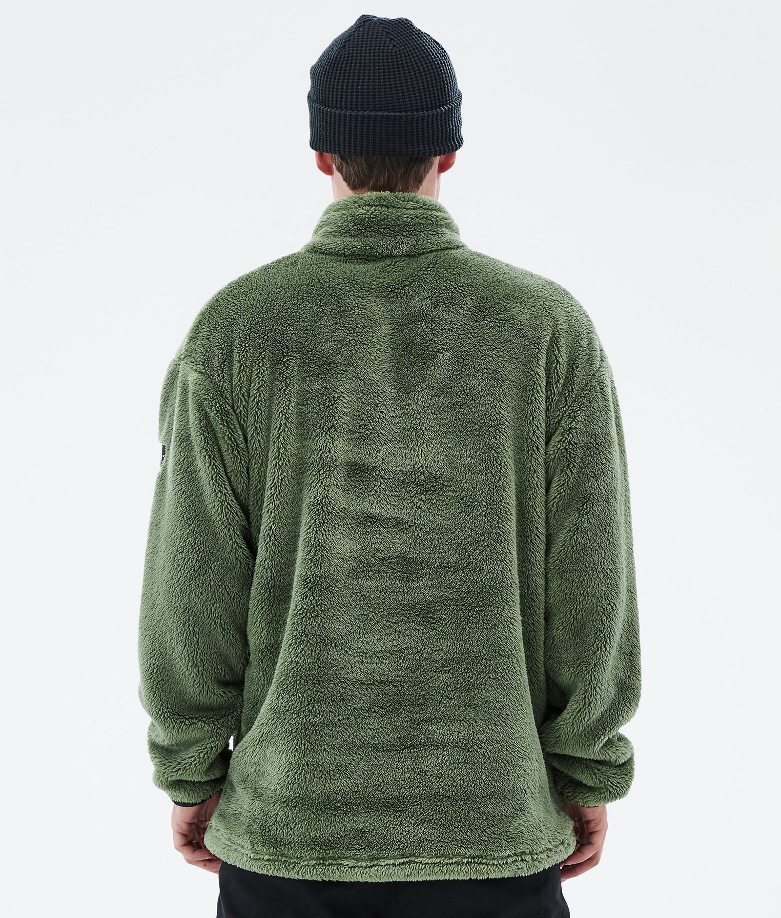 Pile Fleece Sweater Men Moss Green, Image 6 of 7