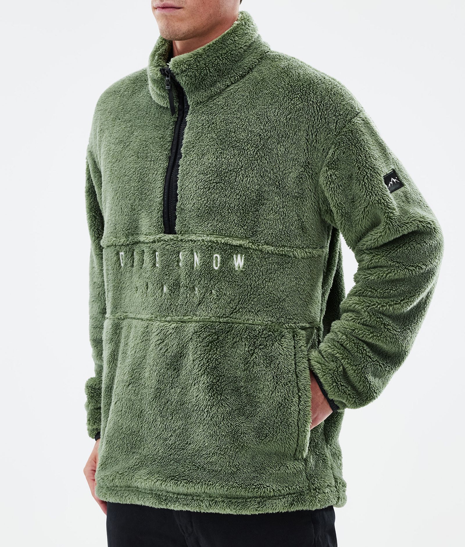 Pile Fleece Sweater Men Moss Green, Image 7 of 7