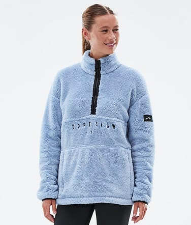 Pile W Fleece Sweater Women Light Blue