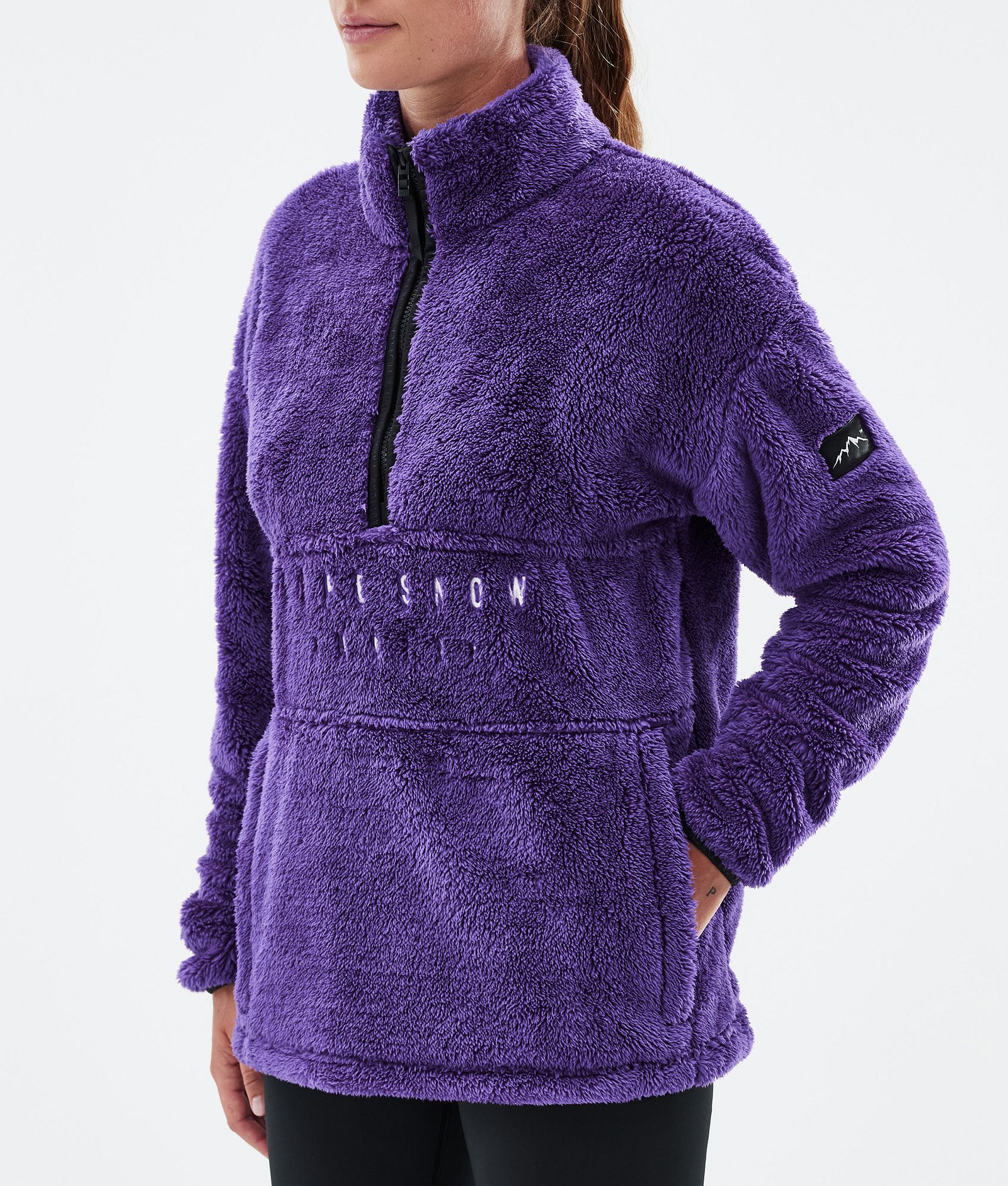 Pile W Fleece Sweater Women Vivid Purple, Image 7 of 7