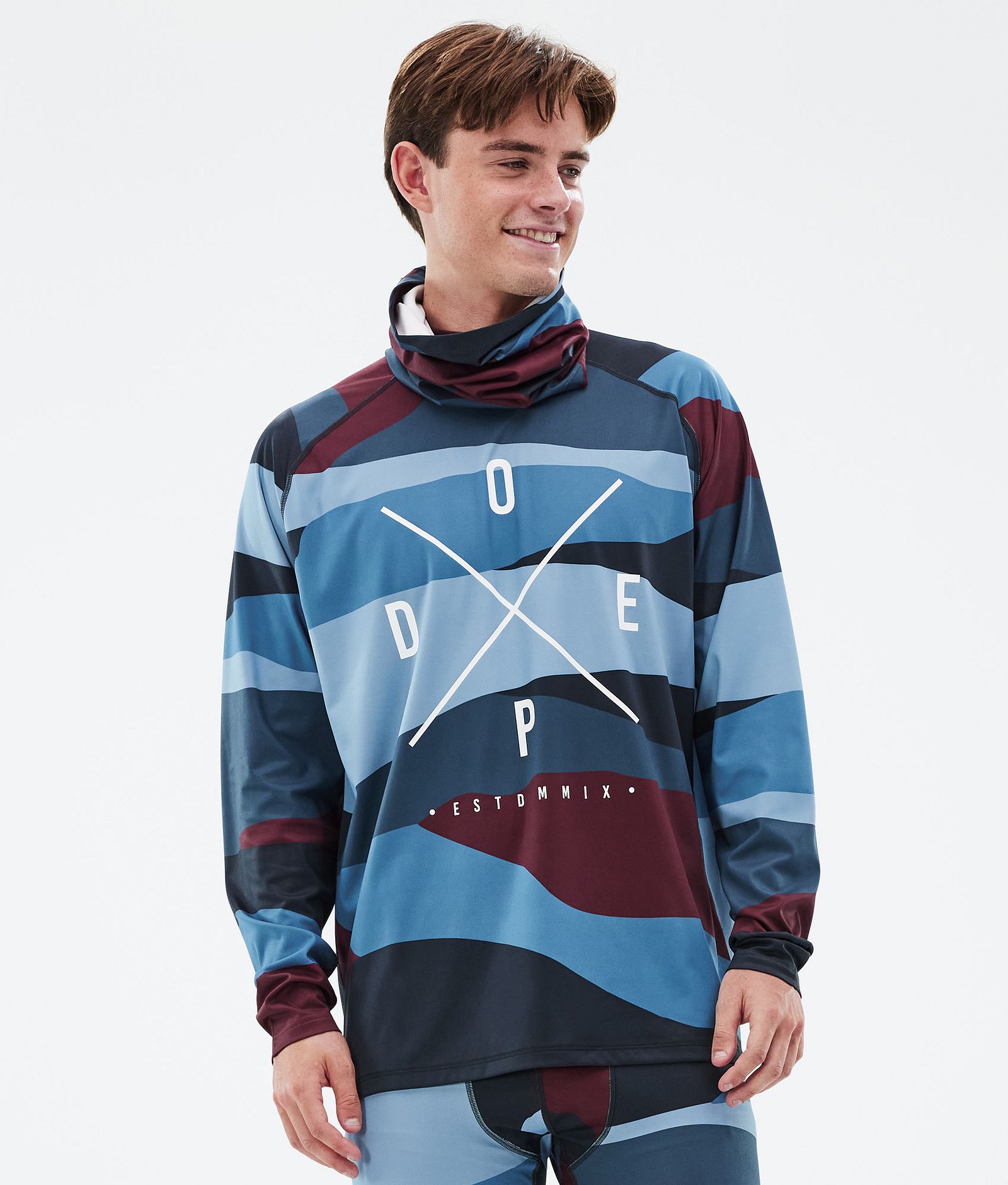 Snuggle Superundertøy overdel Herre 2X-Up Shards Burgundy Blue, Bilde 1 av 7