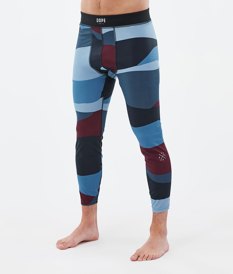 Snuggle Baselayer tights Herre Shards Burgundy Blue, Billede 1 af 7