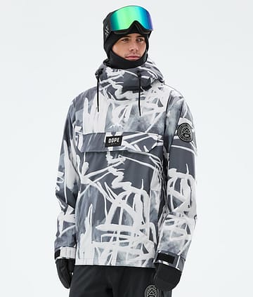 Dope Snow Blizzard Snowboard Jacket Men Scribble Black