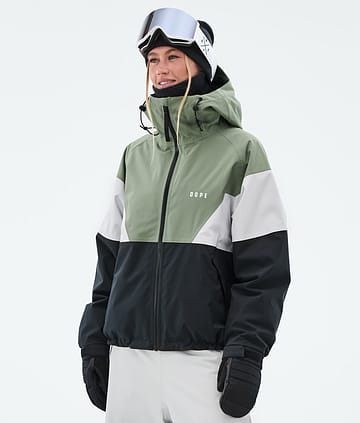 Dope Snow Spartan W Snowboard Jacket Women Sport Moss Green/Light Grey/Black