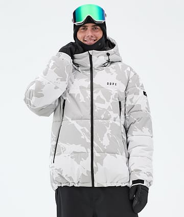 Puffer Full Zip Ski Jacket Men Grey Camo