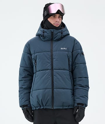 Dope Snow Puffer Full Zip Snowboard Jacket Men Metal Blue