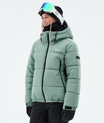 Puffer W Full Zip Chaqueta Snowboard Mujer Faded Green