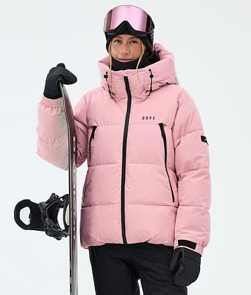 Puffer W Full Zip Snowboard Jacket Women Soft Pink