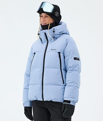 Puffer W Full Zip Snowboard Jacket Women Light Blue