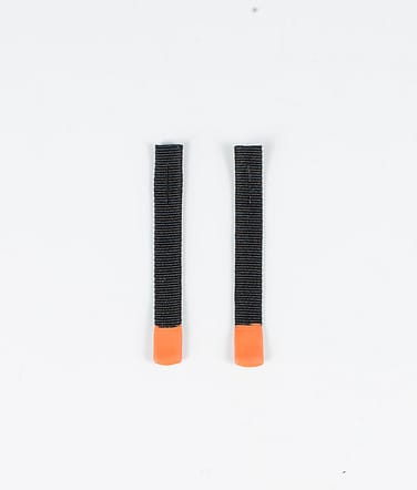 2pc Rips Tape Zip Puller Replacement Parts Black/Orange Tip