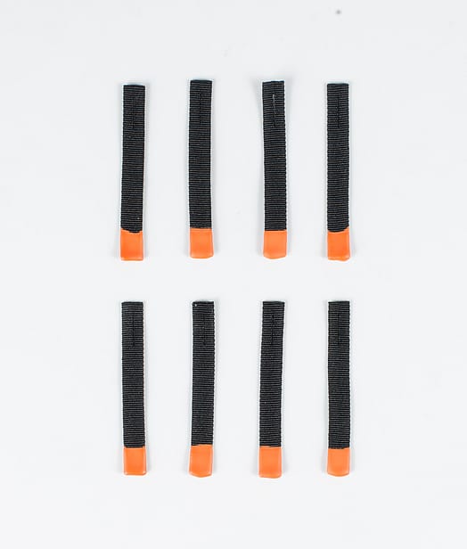 8pc Rips Tape Zip Puller Reservedeler Black/Orange Tip